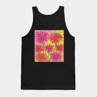 Pink Springtime Garden Scene Tank Top